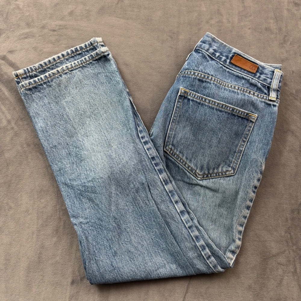 Lands End Fit 3 Straight Leg Jeans Medium Wash Petite Size 4 High Rise Denim